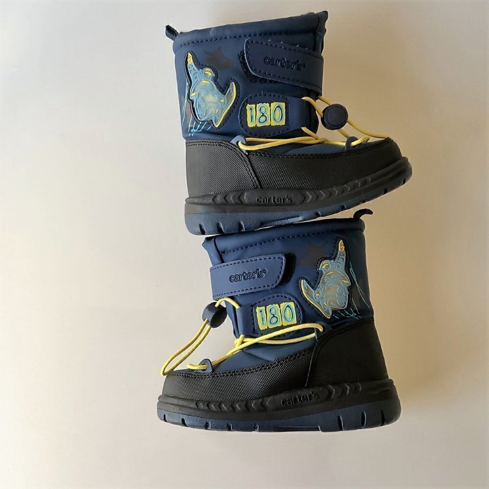 CARTER'S ONE-EIGHTY TODDLER SNOW BOOTS BLUE YELLOW SIZE 7M